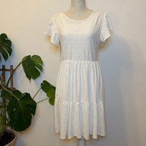 White Tiffany and gray woman’s midi dress size Medium